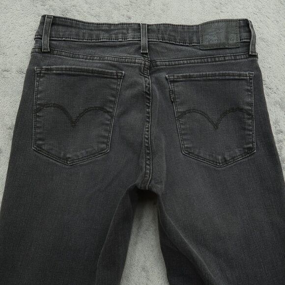 Levi's 712 Jeans Women's Size 29 Gray Mid-Rise Slim Straight Denim 29" Inseam - Picture 14 of 16
